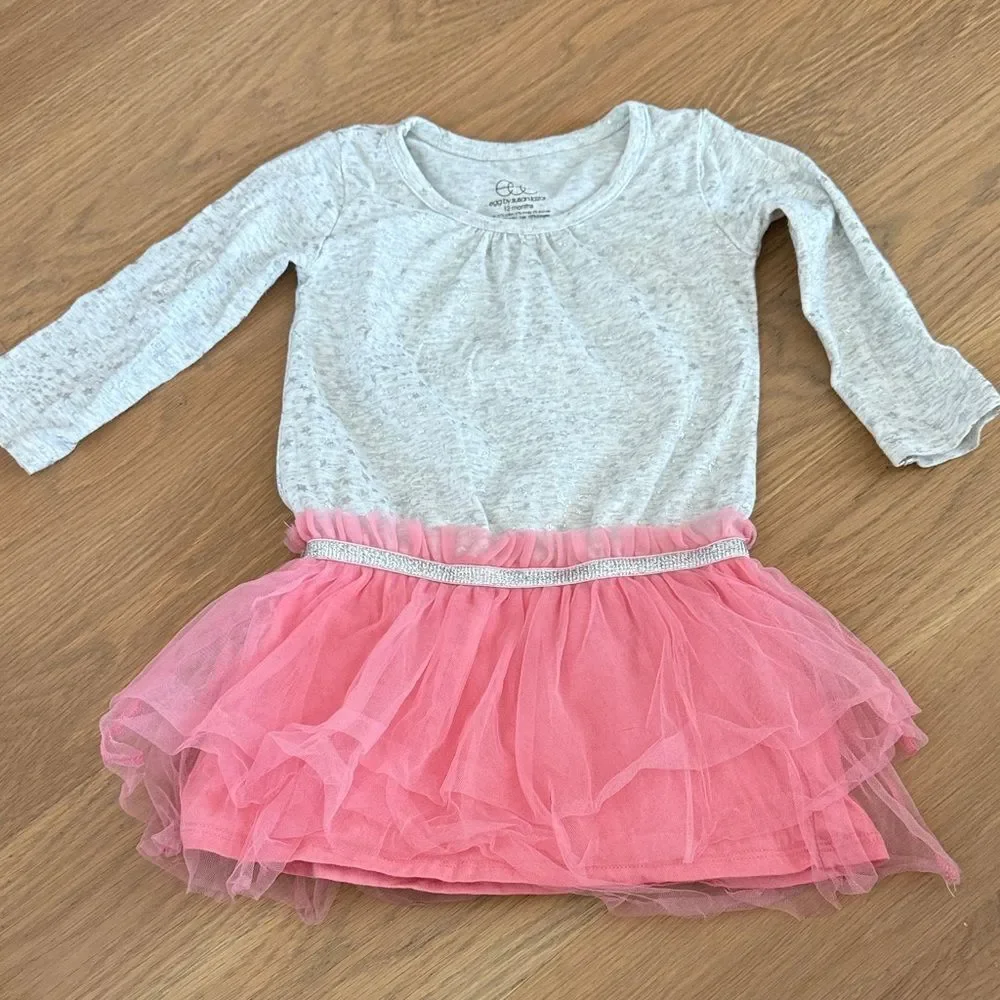 Gray and Pink Tulle Dress 12M
